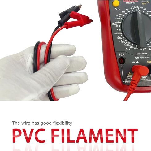 2PCS Test Leads, Alligator Clips, Red and Black, Multimeter Probes, Banana Plug to Alligator Clip Multimeter Test Leads in Saudi Arabia