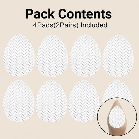 Clear Non Slip Shoe Pads for Heels,2Pairs Shoe Gummies for Heels,Non Slip Shoe-Pads for Pointed Toe Soles,for Pumps, Stilettos & Dress Shoes. in Saudi Arabia