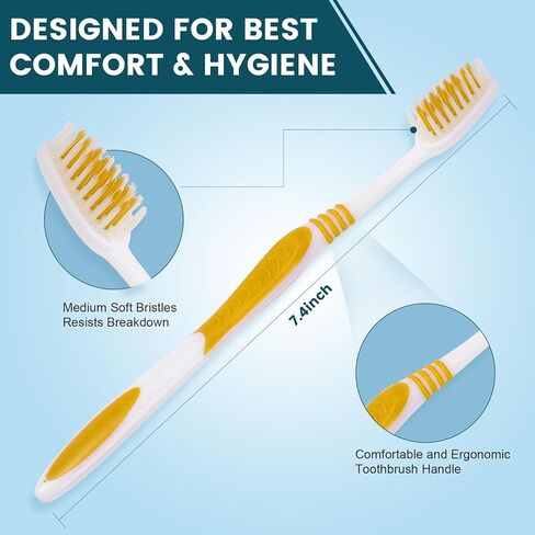مجموعة فرش أسنان نافونا 50 قطعة مغلفة بشكل فردي، فرشاة أسنان للاستعمال مرة واحدة، فرش أسنان كبيرة للبالغين، فرش أسنان للأطفال، شعيرات ناعمة، مقبض مريح، مثالية للسفر والفندق والتبرع in Kuwait