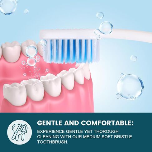 مجموعة فرش أسنان نافونا 50 قطعة مغلفة بشكل فردي، فرشاة أسنان للاستعمال مرة واحدة، فرش أسنان كبيرة للبالغين، فرش أسنان للأطفال، شعيرات ناعمة، مقبض مريح، مثالية للسفر والفندق والتبرع in Kuwait