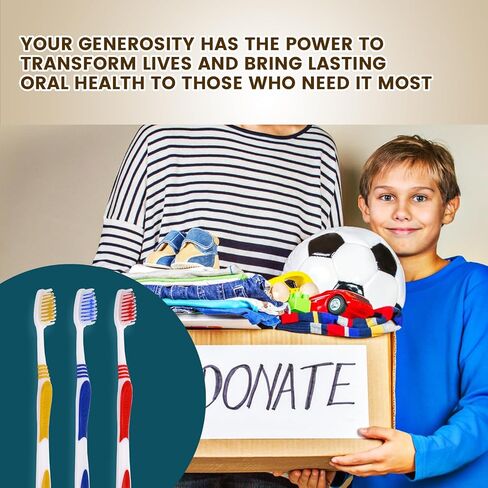 مجموعة فرش أسنان نافونا 50 قطعة مغلفة بشكل فردي، فرشاة أسنان للاستعمال مرة واحدة، فرش أسنان كبيرة للبالغين، فرش أسنان للأطفال، شعيرات ناعمة، مقبض مريح، مثالية للسفر والفندق والتبرع in Kuwait