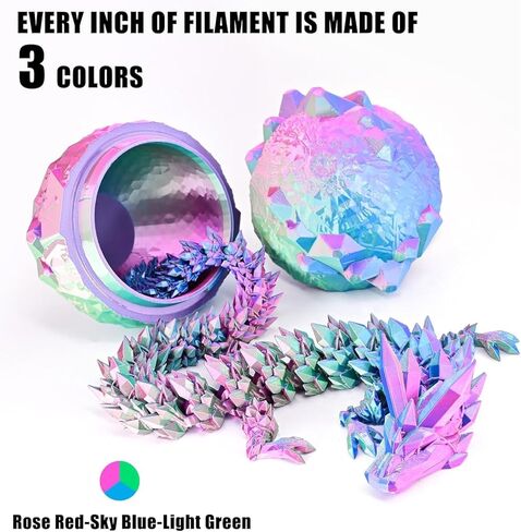 Triple Color Silk PLA Filament 1.75mm, 3D Printing Filament Like Rainbow Filament, 250g (0.55lbs) (Rose Red Blue Green) in Saudi Arabia