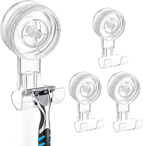 LUXEAR خطاف كأس الشفط 2 حزمة، خطاف دش خالي من التلف مقاوم للماء شماعات شفط للمطبخ الحمام، حامل شفط قابل للإزالة وقابل لإعادة الاستخدام لمنشفة اللوف رداء الحمام ديكور إكليل عيد الميلاد in Kuwait