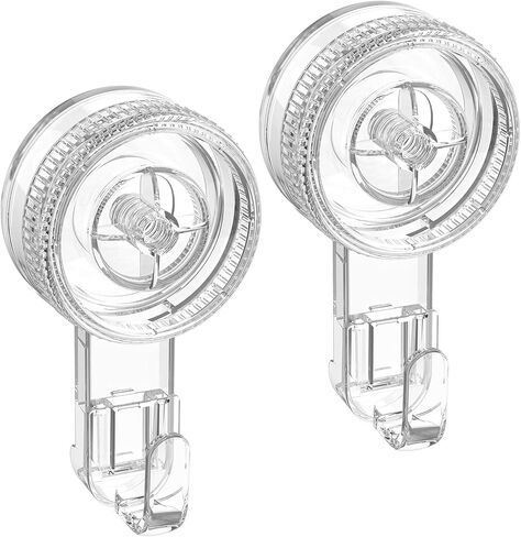 LUXEAR Suction Cup Hooks 2 Pack, Shower Hook Damage-Free Waterproof Vacuum Suction Hangers for Bathroom Kitchen, Removable Reusable Suction Holder for Towel Loofah Bathrobe Christmas Wreath Decor​ in Saudi Arabia