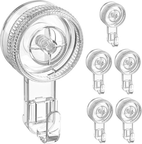 LUXEAR Suction Cup Hooks 2 Pack, Shower Hook Damage-Free Waterproof Vacuum Suction Hangers for Bathroom Kitchen, Removable Reusable Suction Holder for Towel Loofah Bathrobe Christmas Wreath Decor​ in Saudi Arabia