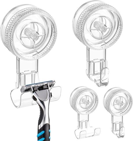 LUXEAR Suction Cup Hooks 2 Pack, Shower Hook Damage-Free Waterproof Vacuum Suction Hangers for Bathroom Kitchen, Removable Reusable Suction Holder for Towel Loofah Bathrobe Christmas Wreath Decor​ in Saudi Arabia