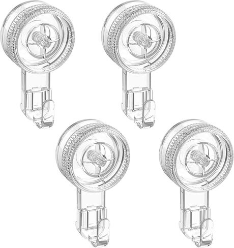 LUXEAR Suction Cup Hooks 2 Pack, Shower Hook Damage-Free Waterproof Vacuum Suction Hangers for Bathroom Kitchen, Removable Reusable Suction Holder for Towel Loofah Bathrobe Christmas Wreath Decor​ in Saudi Arabia