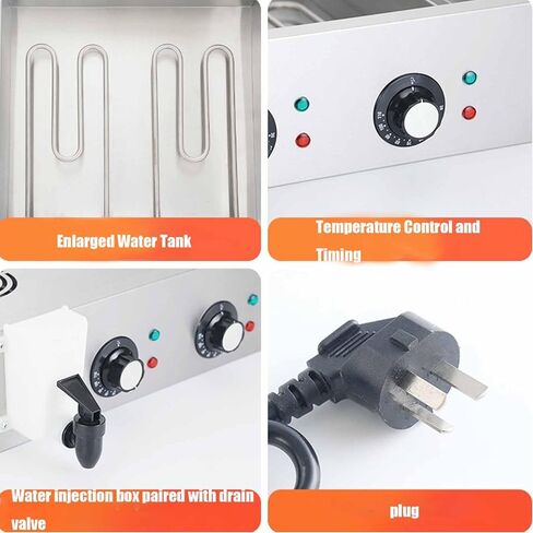 Automatic Temperature Control Electric Bun Steamer, 2/4/6 Hole Commercial Stainless Steel Restaurant Steamer Save Time and Energy Suitable for Fast Food Restaurants in Saudi Arabia