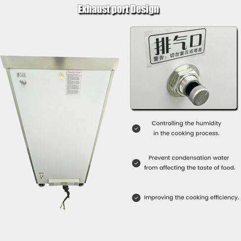 110V Commercial Electric Steaming Cabinet 12 Trays Multi-purpose Steam Warmer Cabinet 12000W 15.7"*23.6" Size of Tray 0.02Mpa Pressure Rice Steaming Box in Kuwait