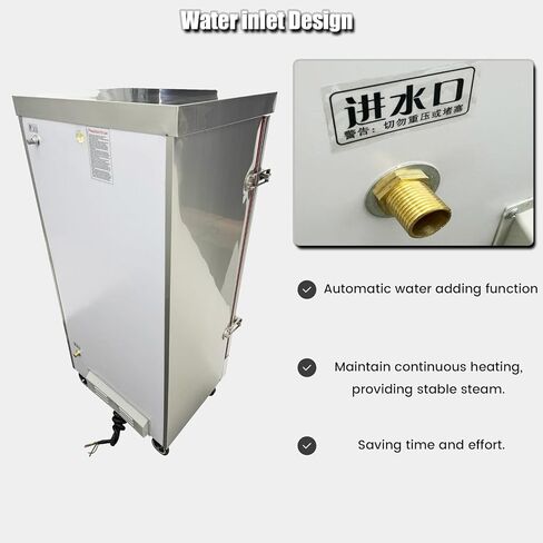 110V Commercial Electric Steaming Cabinet 12 Trays Multi-purpose Steam Warmer Cabinet 12000W 15.7"*23.6" Size of Tray 0.02Mpa Pressure Rice Steaming Box in Kuwait