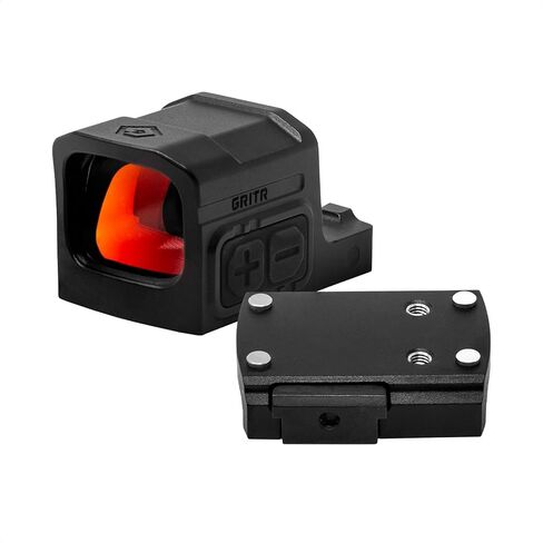 GRITR RD1EC Red Dot Sight - RMSc Footprint Compact Pistol Optic، 3 MOA Red Dot، IP67 مقاوم للماء 7075-T6 ألومنيوم، عمر بطارية طويل مع كشف الحركة / إيقاف تلقائي للحمل المخفي in Saudi Arabia