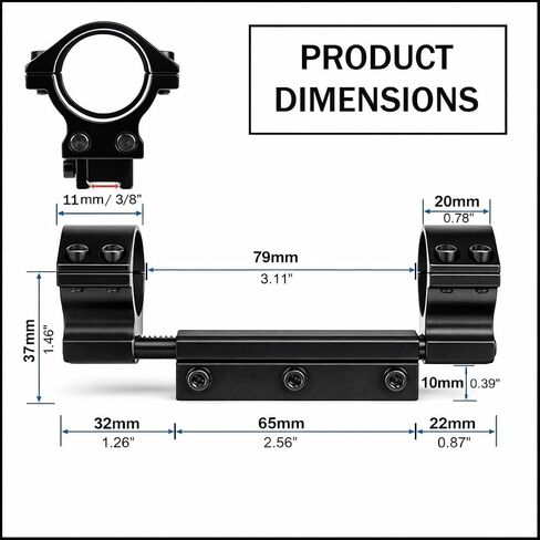 Gotical Zero Recoil Scope Mount 1 inch 30mm Dia Scope Ring with Stopping Pin High Profile Recoil Compensation for .22 Whisper in Saudi Arabia