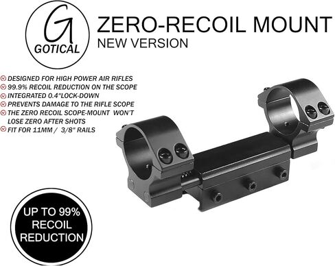 Gotical Zero Recoil Scope Mount 1 inch 30mm Dia Scope Ring with Stopping Pin High Profile Recoil Compensation for .22 Whisper in Saudi Arabia