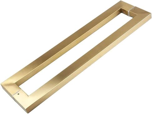 Modern Office Hotel Glass Door Push-Pull Door Handle, Sliding Door Handle Titanium Gold Stainless Steel Square Tube Handle for Kitchen Bathroom Cupboard Cabinet, 600×562mm in Saudi Arabia