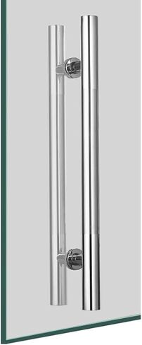 Sliding Barn Door Handle, Glass Door Handle Indoor and Outdoor Stainless Steel Metal Door Handle Bathroom Push Pull Door Handle, Silver-1000×800mm in Saudi Arabia