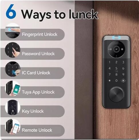 Smart Door Lock, Keyless Entry Door Lock, Built-in Wi-Fi, Front Door Smart Deadboalt in Kuwait