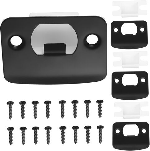 Holibanna 4 قطع ديدبولت سترايك لوحة مجموعة أغطية تقوية الأبواب المعدنية مسامير على شكل حرف D حشو فتحة القفل لتعزيز الأمان مناسبة للأبواب الداخلية in Kuwait