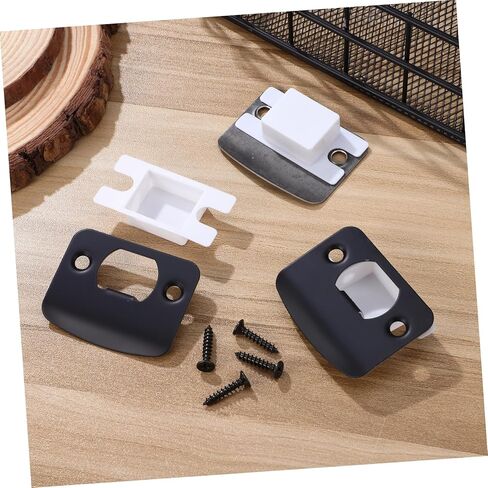 Holibanna 4 قطع ديدبولت سترايك لوحة مجموعة أغطية تقوية الأبواب المعدنية مسامير على شكل حرف D حشو فتحة القفل لتعزيز الأمان مناسبة للأبواب الداخلية in Kuwait