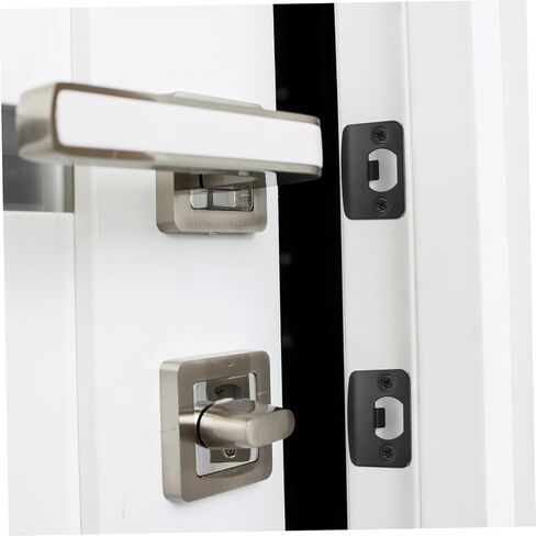 Holibanna 4 قطع ديدبولت سترايك لوحة مجموعة أغطية تقوية الأبواب المعدنية مسامير على شكل حرف D حشو فتحة القفل لتعزيز الأمان مناسبة للأبواب الداخلية in Kuwait