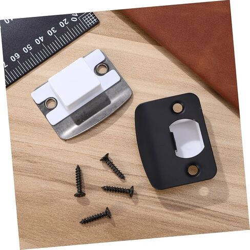 Holibanna 4 قطع ديدبولت سترايك لوحة مجموعة أغطية تقوية الأبواب المعدنية مسامير على شكل حرف D حشو فتحة القفل لتعزيز الأمان مناسبة للأبواب الداخلية in Kuwait