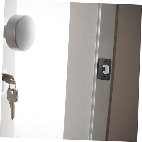 Holibanna 4 قطع ديدبولت سترايك لوحة مجموعة أغطية تقوية الأبواب المعدنية مسامير على شكل حرف D حشو فتحة القفل لتعزيز الأمان مناسبة للأبواب الداخلية in Kuwait