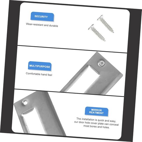 KALLORY 5PCS Stainless Steel Door Strike Plates Reinforcement Kit for Deadbolt Installation Door Hole Cover Plate Sturdy and Easy to Install in Saudi Arabia