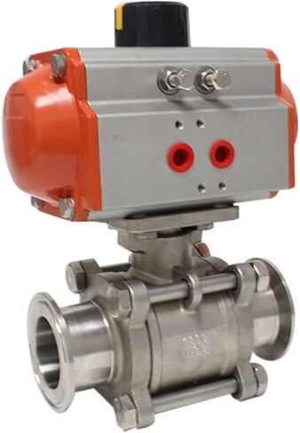 DN25 الفولاذ المقاوم للصدأ ثلاث قطع صمام كروي عالي المنصة ثلاثي المشبك الطويق نوع الكرة صمام اسطوانة مزدوجة التمثيل in Kuwait