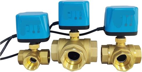 1 قطعة 1/2 "3/4" 1 "2" صمام كروي نحاسي خطين ثلاثة صمام تبديل AC220V مفتوح بشكل طبيعي (12,12VDC_عادي مفتوح) in Kuwait