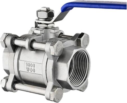 1/2 "3/4" 1 "2" صمام كروي ملولب من الفولاذ المقاوم للصدأ صمام كروي ثلاثي القطع DN15 DN20 DN25 DN32 DN40 DN50(1,SS201) in Kuwait