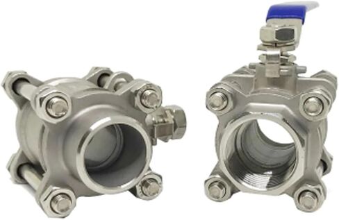 1/2 "3/4" 1 "2" صمام كروي ملولب من الفولاذ المقاوم للصدأ صمام كروي ثلاثي القطع DN15 DN20 DN25 DN32 DN40 DN50(1,SS201) in Kuwait