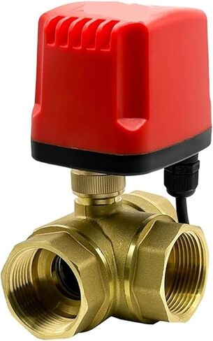 1-1/4 "صمام كروي مقاوم للماء ثلاثي الاتجاهات صمام كروي نحاسي صمام كروي ثلاثي الأسلاك تحكم في اتجاهين (T Type_12VDC_CR02) in Kuwait