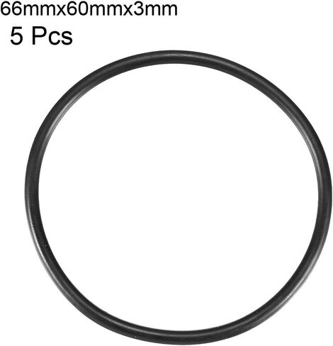 uxcell Nitrile Rubber O-Rings 66mm OD 60mm ID 3mm Width, Metric Sealing Gasket, Pack of 5 in Saudi Arabia