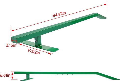 ALMULOO 85In Flat Skate Rail with Bump - Portable Heavy-Duty Steel Grinding Rail for Skateboarders, BMX, Scooters & More, Green Powder-Coated in Saudi Arabia