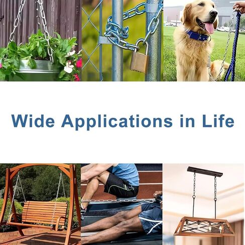 سلسلة من الفولاذ المقاوم للصدأ شديدة التحمل SUS304 بطول 6.5 أقدام، سلاسل تعليق بطول 1/6 بوصة، سلسلة خفيفة للخدمة، سلسلة تعليق للمنزل والتخييم في الهواء الطلق in Kuwait