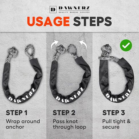 100,000 lb Soft Shackle 3/4" UHMWPE | Recovery Connector with Chafe Sleeve for Tow Straps, Kinetic Ropes & Winch Lines in Saudi Arabia