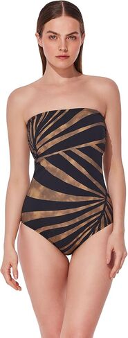 قطعة واحدة من Gottex Desert Queen Bandeau - أكواب ناعمة مدمجة، تحكم في البطن، بطانة أمامية وخلفية، تغطية خلفية كلاسيكية in Saudi Arabia