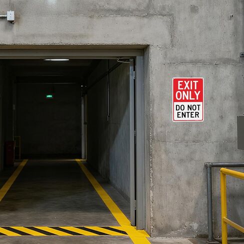 T&R Large Exit Only Do Not Enter Sign - 1 Pack - 14 x 10 Inches Rust Free .040 Aluminum Reflective - UV Protected, Waterproof, Weatherproof and Fade Resistant - 6 Pre-drilled Holes in Saudi Arabia