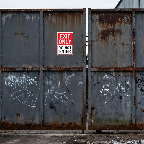 T&R Large Exit Only Do Not Enter Sign - 1 Pack - 14 x 10 Inches Rust Free .040 Aluminum Reflective - UV Protected, Waterproof, Weatherproof and Fade Resistant - 6 Pre-drilled Holes in Saudi Arabia