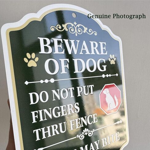 2 Pack Beware of Dog Sign, Do Not Put Fingers Thru Fence, 10 x 7 inch Rust Free Aluminum Sign, Weather Resistant, Waterproof, Durable Ink, Easy to Install in Kuwait