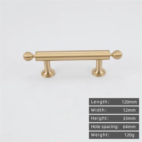 الصلبة النحاس مقبض سحب خزانة المطبخ درج الذهب شريط الكرة 1 قطعة (8808-64) in Kuwait