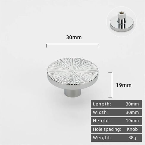 مطرقة نحاسية صلبة نمط نصف دائري مقبض فضي درج ذهبي سحب 1 قطعة (CW-30mm-Chrome) in Kuwait
