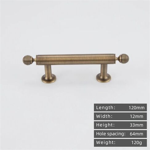 الصلبة النحاس مقبض سحب خزانة المطبخ درج الذهب شريط الكرة 1 قطعة (8808-64-Antique) in Kuwait