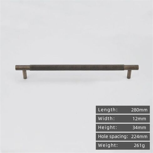 الصلبة النحاس الرجعية التخريش سحب خزانة المطبخ العتيقة T-مقبض درج النحاس مقبض طويل 1 قطعة (BB38-224-Antique) in Kuwait