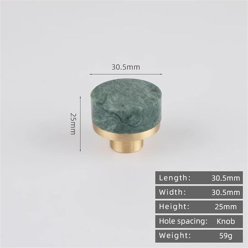 مقبض سحب نحاسي لخزانة المطبخ درج ثقب واحد أخضر 1 قطعة (2-رخام أخضر) in Kuwait