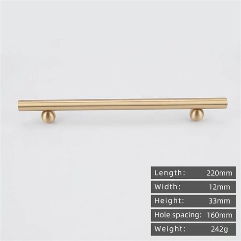 الصلبة كرة نحاسية على شكل قاعدة مقبض طويل الأجهزة الذهب النحاس سحب درج خزانة المطبخ 1 قطعة (8891-160) in Kuwait