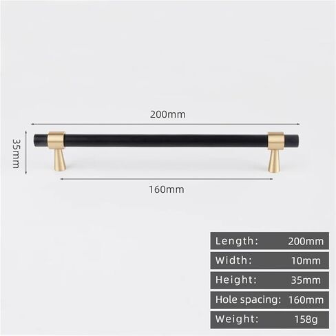 الصلبة النحاس نحى العتيقة برونزية 265 مللي متر سحب درج T بار المطبخ مقبض كابينة 1 قطعة (8873-160-BLB) in Kuwait