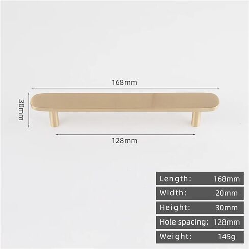 باب خزانة نحاسي، مقبض عتيق 4-25 بوصة، قضيب سحب 500 مم، قطعة واحدة (8895-128-Gold) in Kuwait
