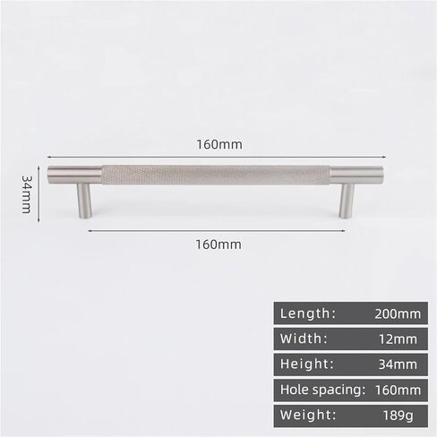 نحاس صلب منقوش 500 مم مقبض طويل درج T-مقبض خزانة نيكل 1 قطعة (8838-160) in Kuwait