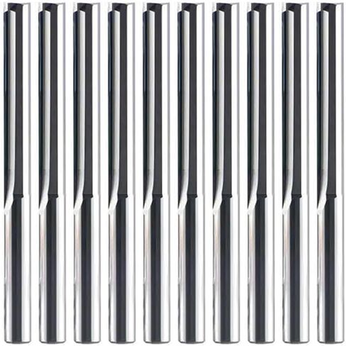 10 قطعة بت مستقيم فلوش تريم فتحة قطع بت CNC نهاية مطحنة راوتر بت 3.175/4/5/6/8 مم اثنين من المزامير فتحة مستقيمة أدوات الطحن باستخدام الحاسب الآلي النقش قاطعة المطحنة (6 × 22 × 50 لتر) in Kuwait