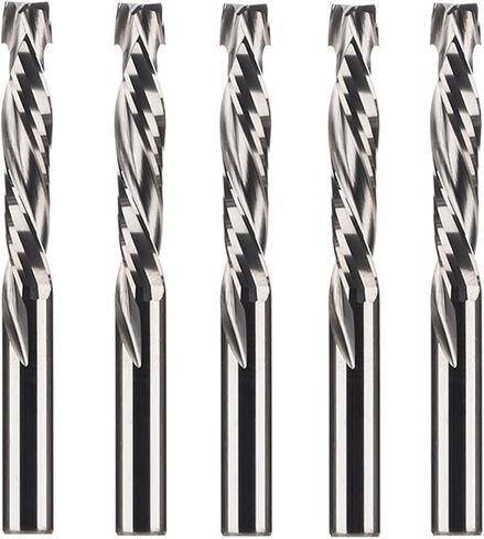 5 قطعة/الوحدة ضغط نهاية مطحنة دوامة راوتر بت قطع الخشب اثنين من الناي دوامة كربيد أداة طحن CNC راوتر بت الخشب نهاية مطحنة القاطع لقطع الخشب نحت النقش (5 قطعة SP2FC D6.0 L25) in Kuwait